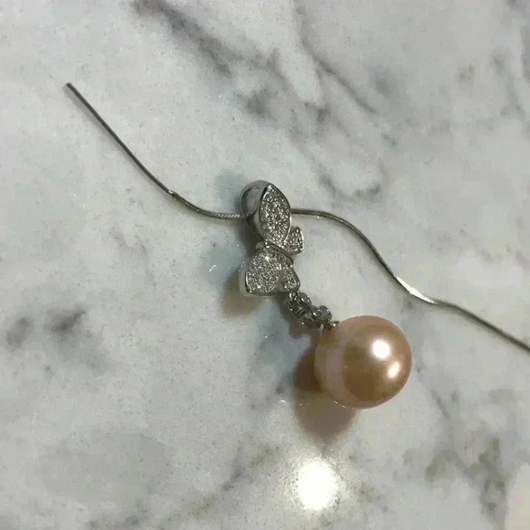 Custom Made 12.5mm Genuine Pearl Snake Chain Necklace - Picture 13 of 17